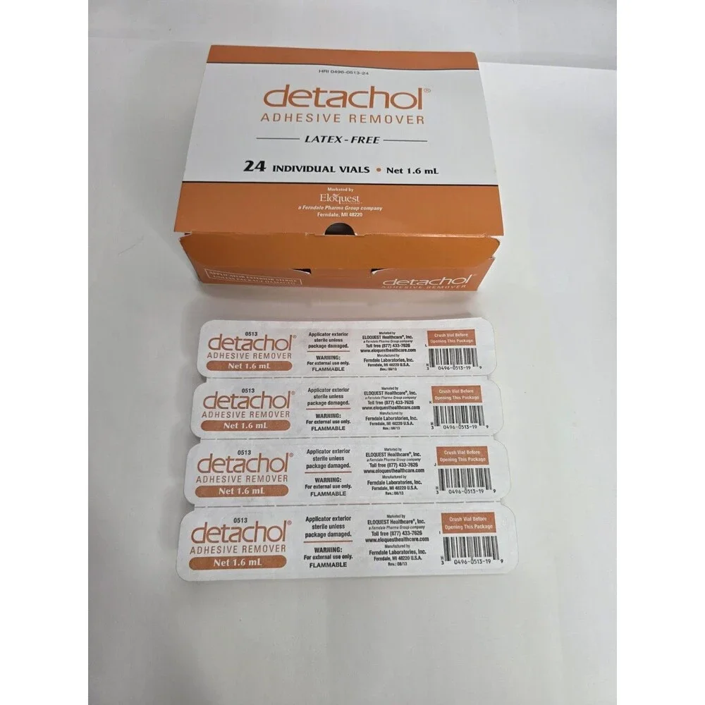 (24) FERNDALE DETACHOL Liquid Medical Skin Adhesive Remover 1.6 mL Vial MASTISOL